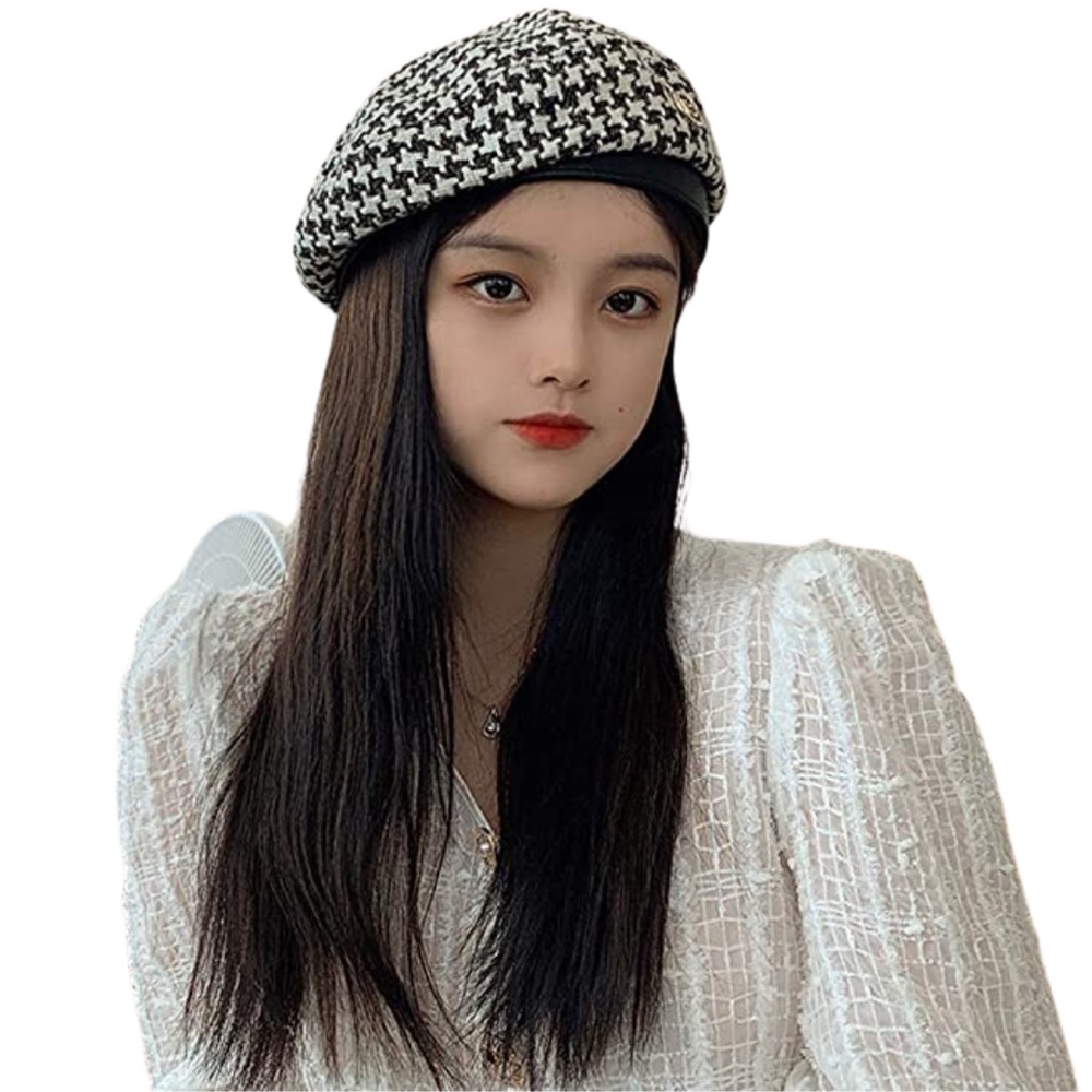 Houndstooth Beret Hat
